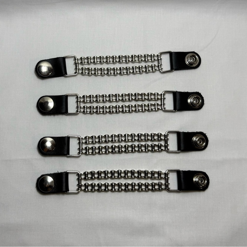 Double Chain Plain Motorcycle Vest Extender